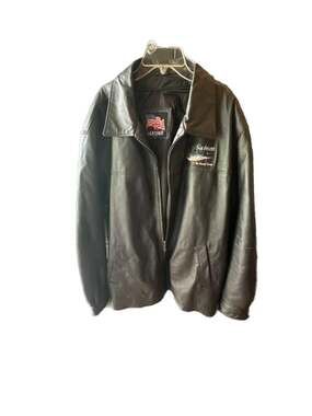 Leather U.S.A. Salem by Forest River Embroidered Black Leather Jacket XL
